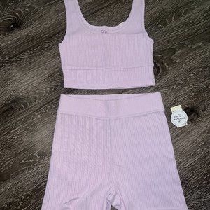 NWT 2 Piece Ribbed Lounge Set